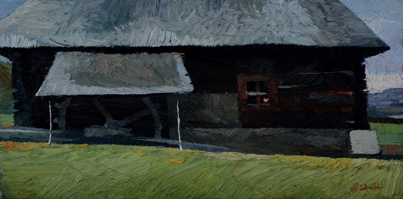 "Etude. Sibiu" by Anatol Ghimpu, 2012, 200x400mm, oil on canvas