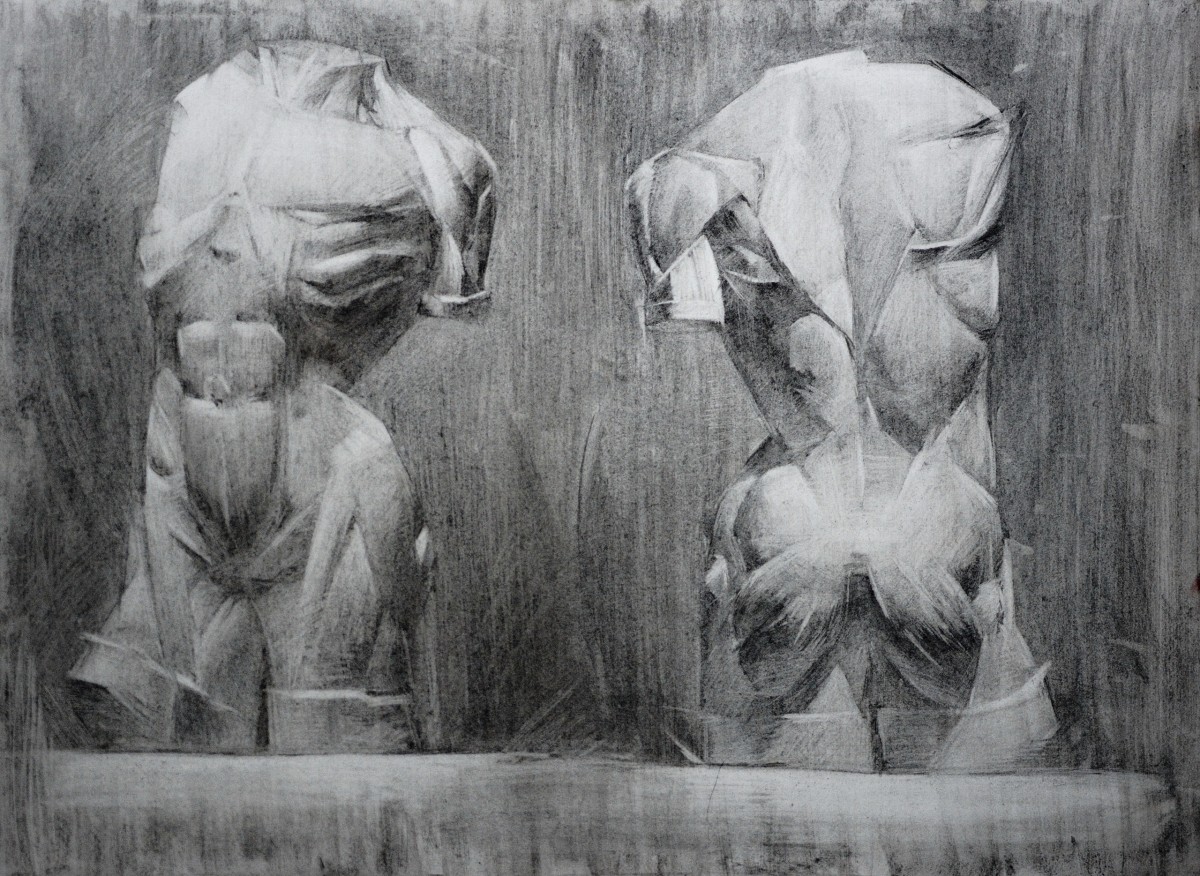 "Торс" by Лиа Унгуреану, 2018, 600x800mm, соус / бумага