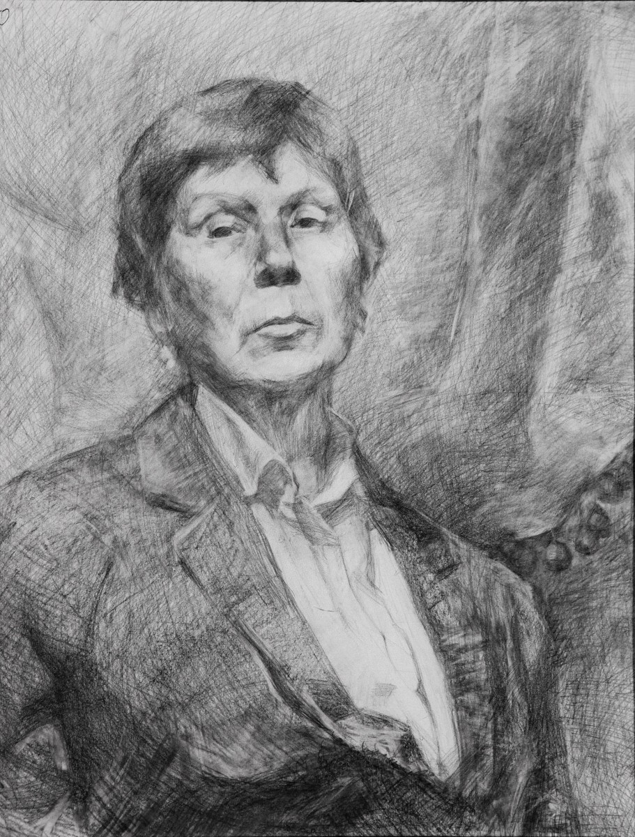 "Portret" by Nicolae Luca, 2007, 500x400mm, creion pe hârtie