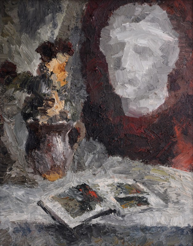 "Natură statică cu ghips" by Nicolae Luca, 2007, 500x400mm, oil on canvas