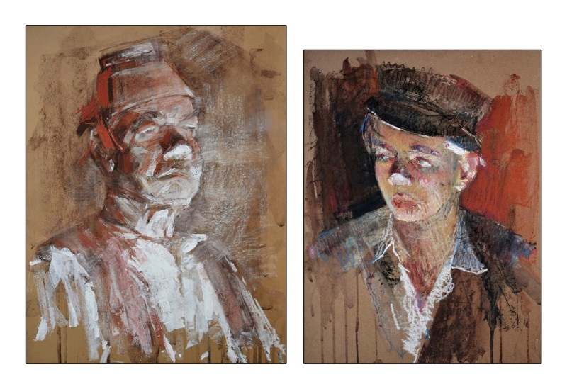 "Рисунок. Портрет" by Штефан Моcану, 400x300mm, 450x300mm, пастель / бумага