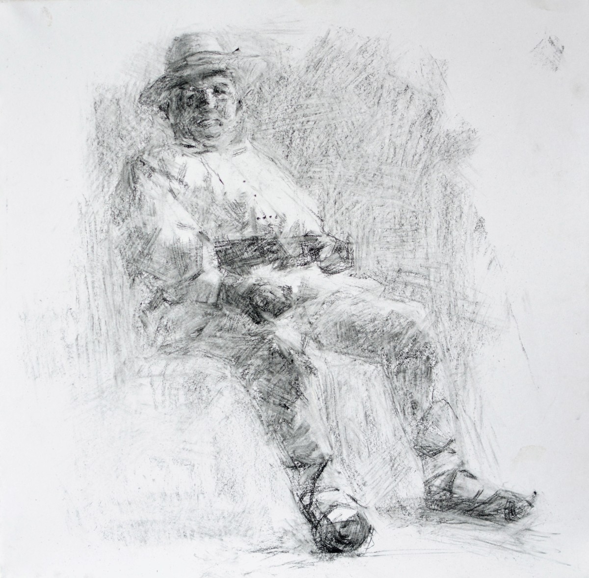 "Drawing. Figure. Long term" by Eduard Leahu, 400x400mm, Russian sauce on paper