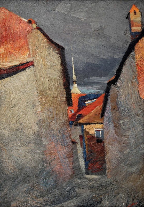 "Этюд. Сигишоара" by Анатол Гимпу, 2001, 600x400mm, масло / холст