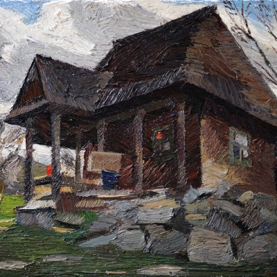 "Motiv. Maramureș. Sîrbi" by Александра Cлапатиуc, 2011, 300x350mm, масло / холст