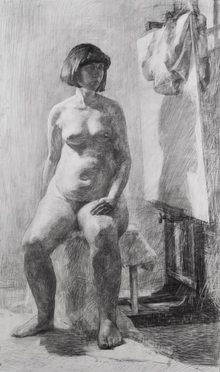 "Nud" by Павел Гросу, 2010, 1000x600mm, карандаш / бумага
