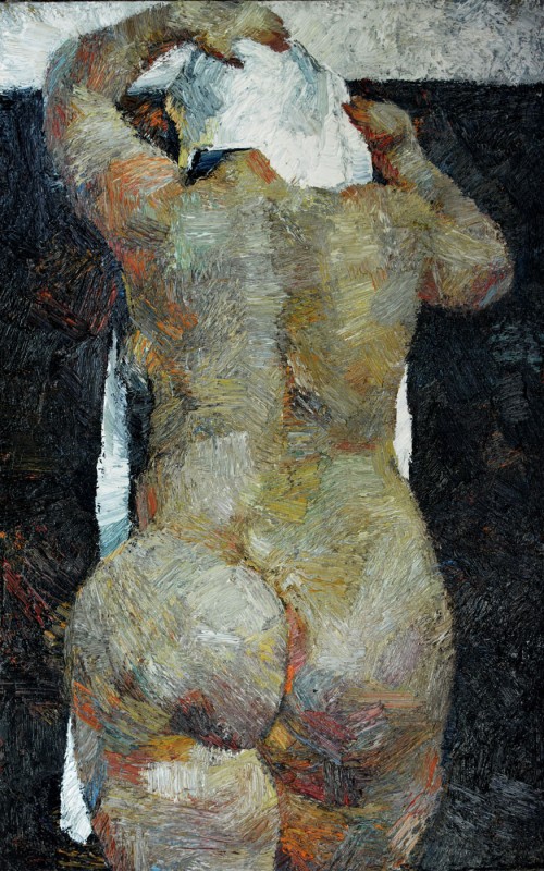 "Semi-nude" by Ion Golubei, 2016, 680x420mm, oil on canvas