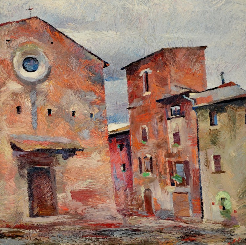 "Certaldo" by Anatol Ghimpu, 2001, 680x680mm, oil on canvas