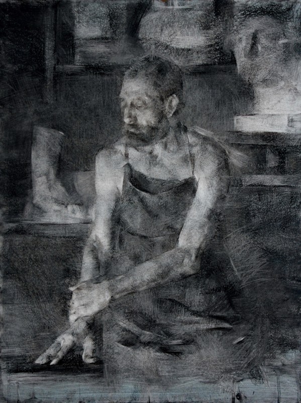 "Drawing. Figure. Long term" by Sanda Ceban, 800x600mm, Russian sauce on paper