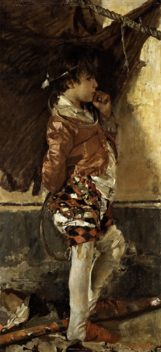 "Painting. Figure" by Antonio Mancini, oil on canvas