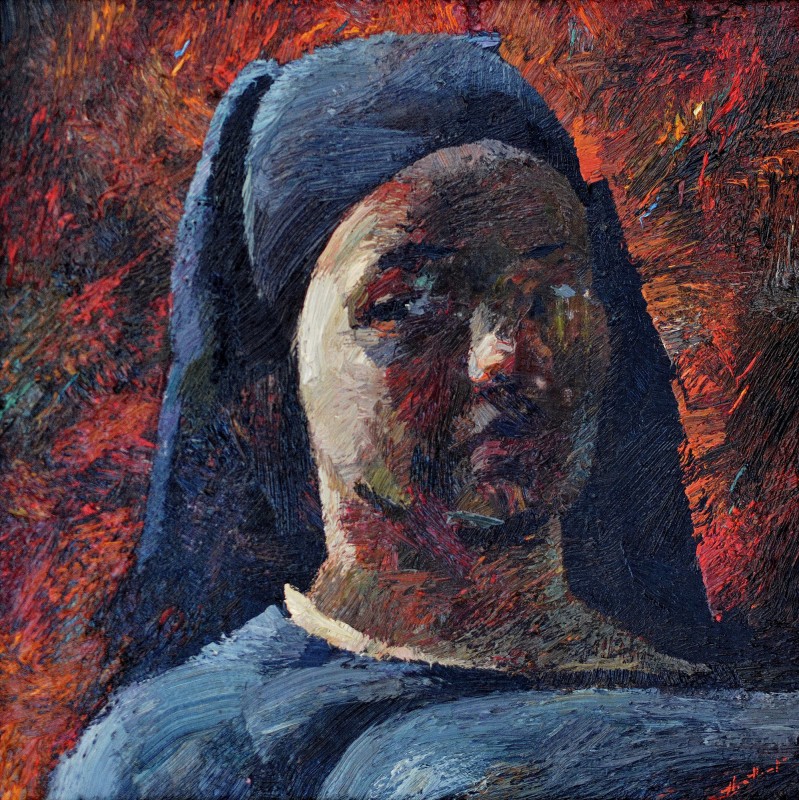 "Portrait" by Anatol Ghimpu, 2002, 420x420mm, oil on canvas