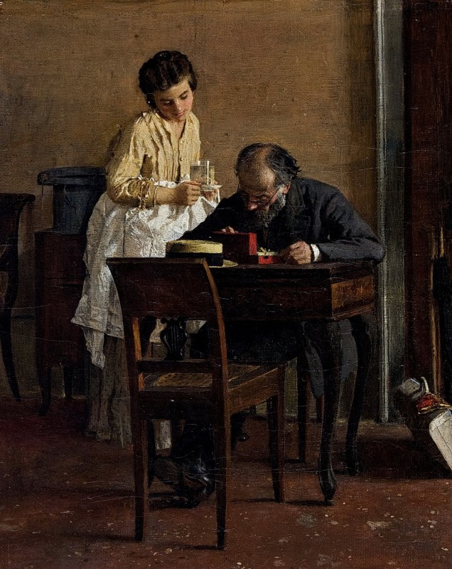 "Compoziție. Oameni" by Giacomo Favretto