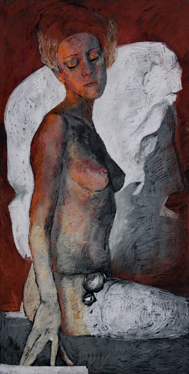 "Seminud" by Marina Ermurache, 2014, 800x400mm, pastel on paper