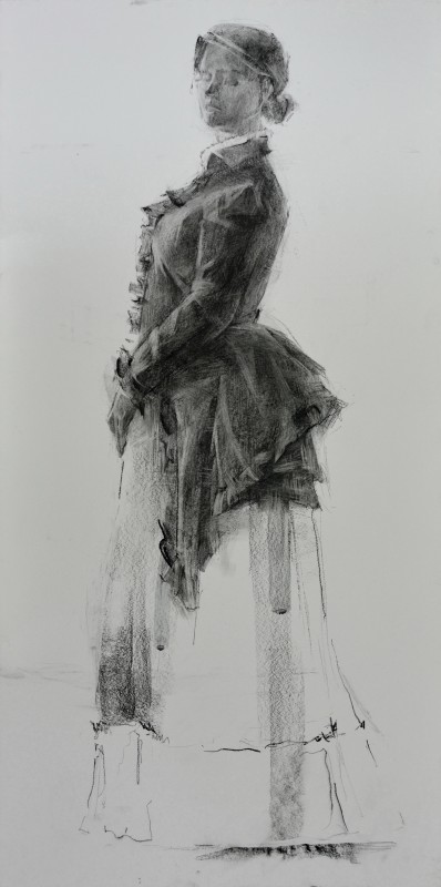 "Figure" by Nicoleta Derivolcov, 2022, 1000x500, Russian sauce on paper