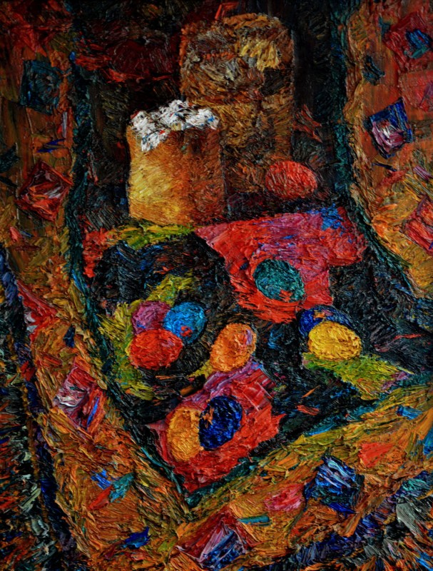 "Natură statică de Paști" by Alexandra Clapatiuc, 2010, 680x520mm, ulei pe pânză