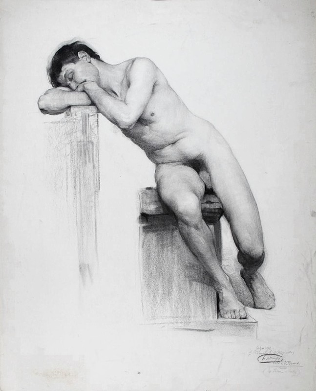 "Drawing. Nude" by Frank O. Salisbury