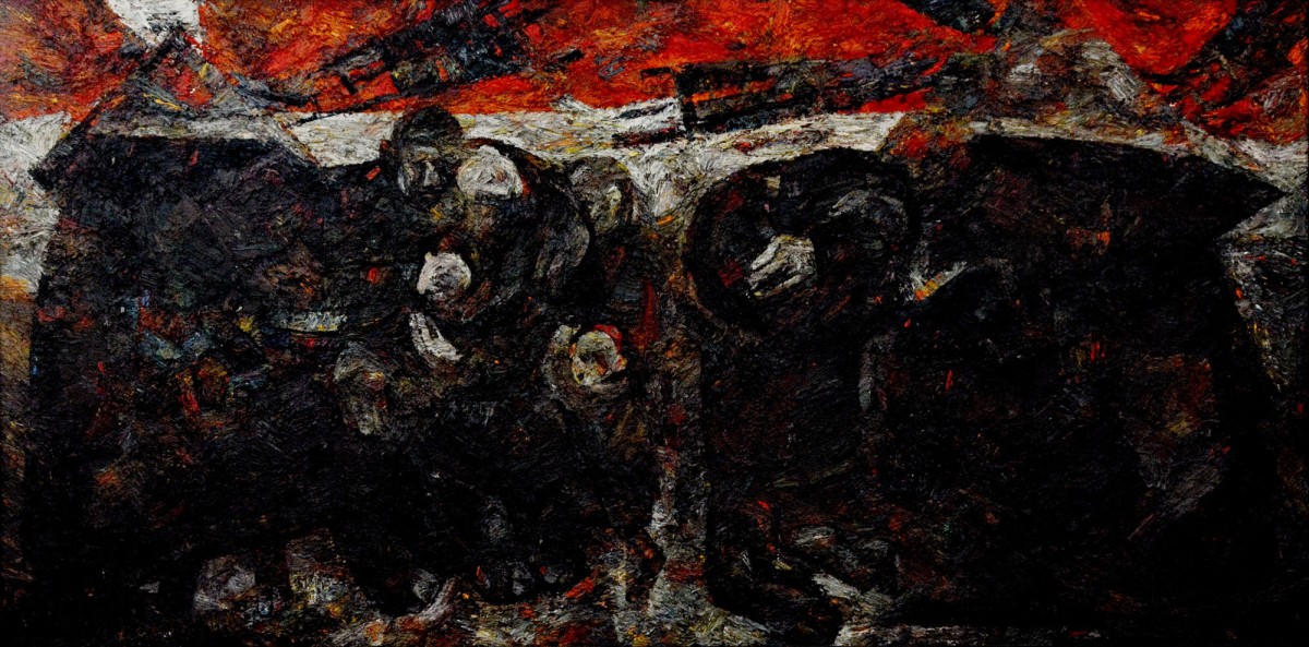 "Lucrarea de diplomă „Timpul’’" by Родиcа Дубасари, 2013, 1000x2000mm, масло / холст