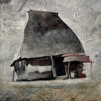 "Motiv. Maramureș" by Anatol Ghimpu, 2000, 680x680mm, ulei pe pânză