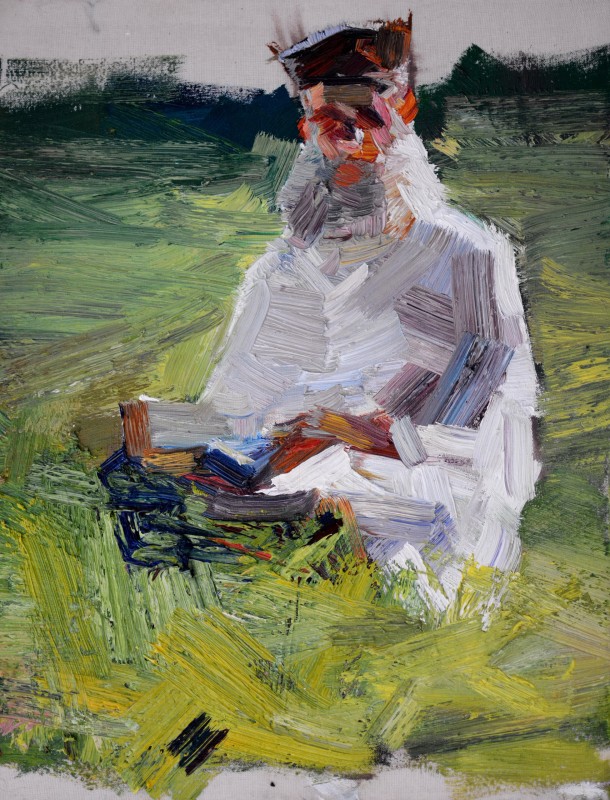 "Figură. Pleinair" by Mihai Onciu, 2018, 420x320mm, ulei pe pânză