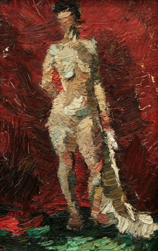 "Живопись. Этюд. Обнаженка. Продолжительный" by Валентин Cиуботару, 340x220mm, масло / холст
