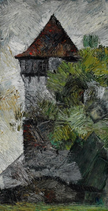 "Tower. Transilvania" by Ion Golubei, 2015, oil on canvas