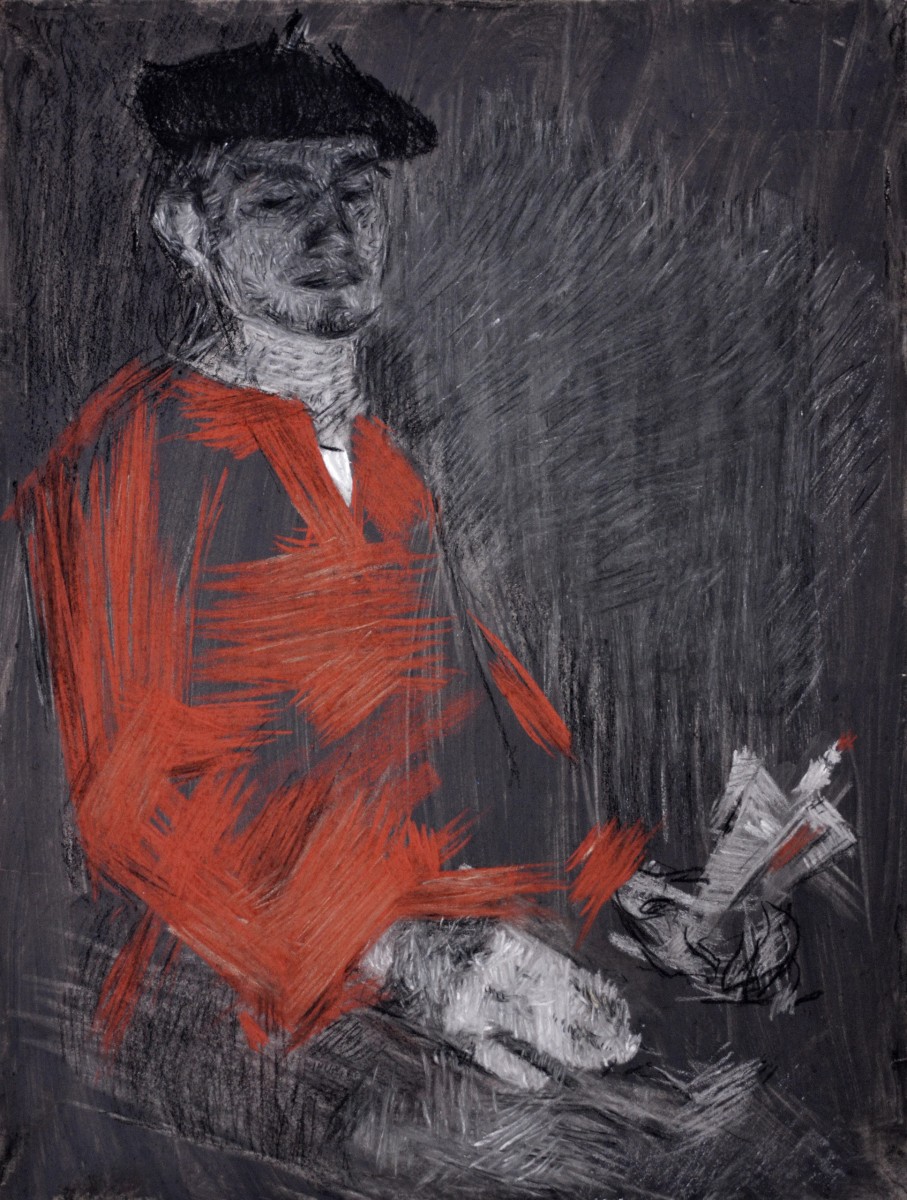 "Drawing. Figure" by Eduard Leahu, 400x300mm, Russian sauce on paper