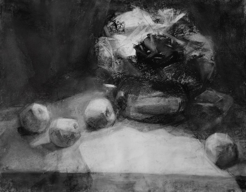 "Natura statica" by Rodica Dubasari, 2011, 400x500mm, Russian sauce pe hârtie