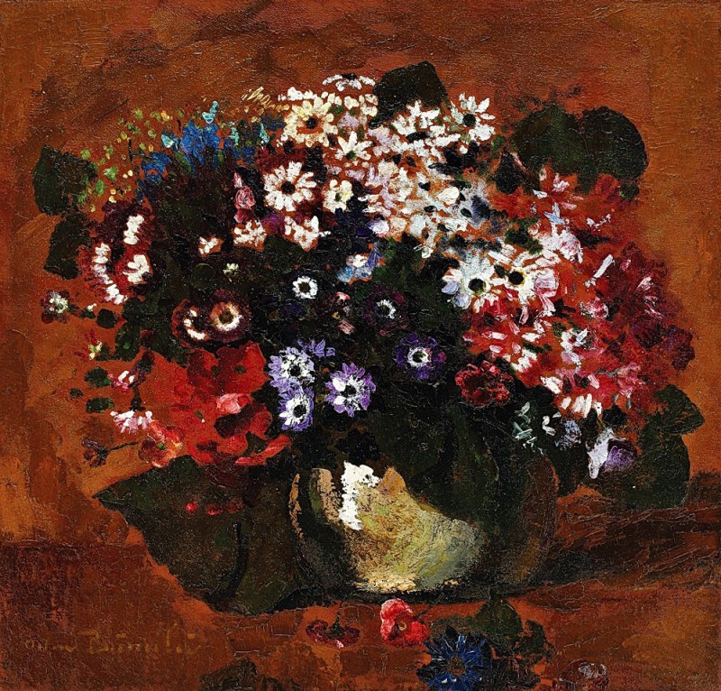 "Pictură. Flori" by Octav Băncilă
