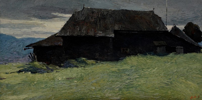 "Etude. Moldovița" by Anatol Ghimpu, 1999, 420x840mm, oil on canvas