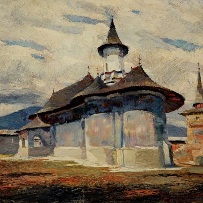 "Sucevița" by Anatol Ghimpu, 2002, 680x800mm, oil on canvas