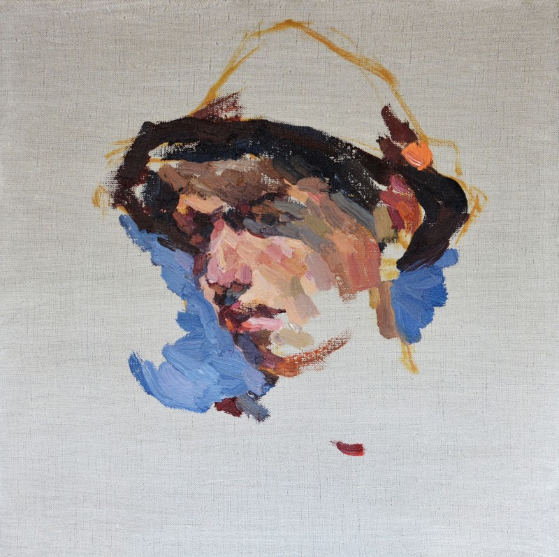 "Portret. Plein-air" by Cătălin Graur, 2016, 420x420mm, oil on canvas
