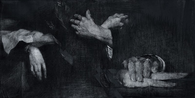 "Copy. Long term" by Lia Ungureanu, 300x600mm, Russian sauce on paper
