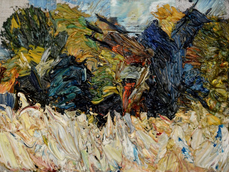 "Mori. Sibiu ASTRA" by Ioan Postică, 2015, 150x200mm, oil on canvas