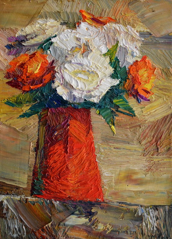"Studiu. Flori" by Vlada Cibuc, 2016, 350x250mm, ulei pe pânză