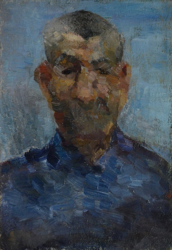 "Portret. Pleinair" by Lina Iovu, 1998, 350x250mm, ulei pe pânză