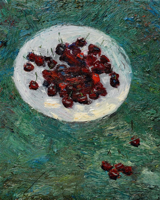 "Studiu. Cireșe" by Victor Teslaru, 2014, 500x400mm, oil on canvas