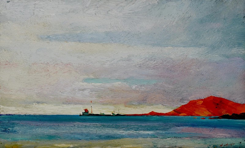 "Caspian Sea" by Anatol Ghimpu, 2000, 420x680mm, oil on canvas