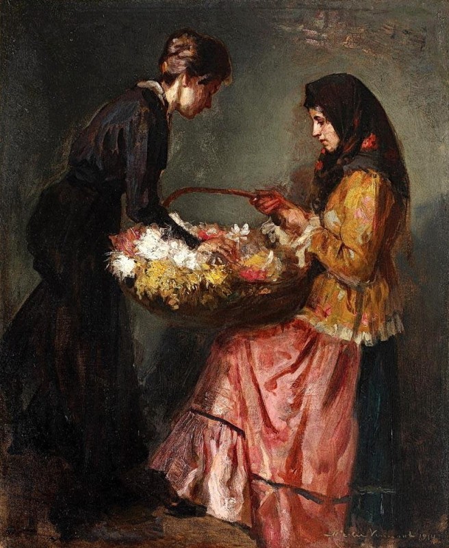 "Compoziție" by Nicolae Vermont, ulei pe tablă