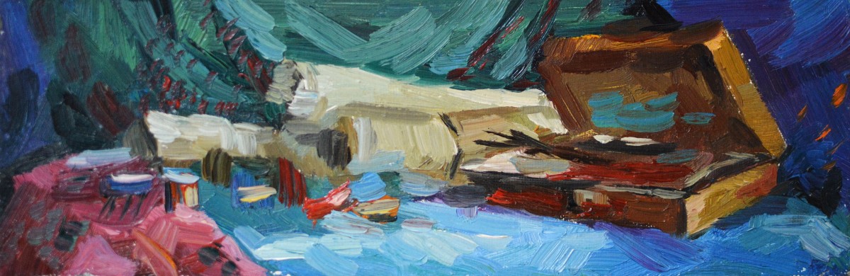 "Painting. Etude. Long term" by Sorina Păcătos, 100x300mm, oil on canvas