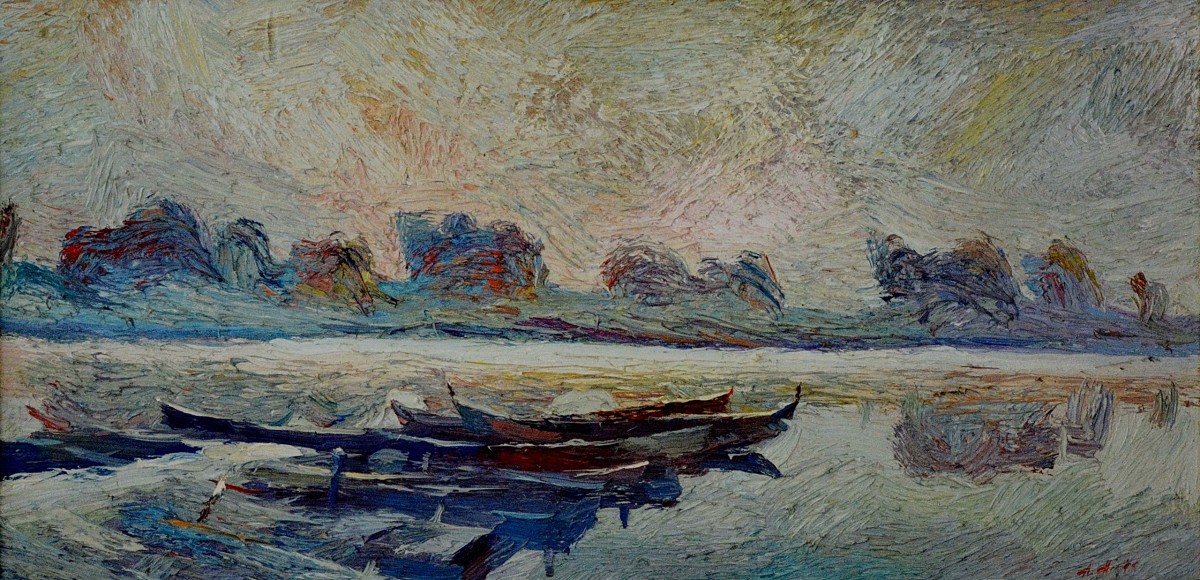 "Vaja" by Anatol Ghimpu, 1999, 330x660mm, oil on canvas