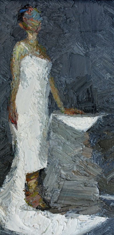 "Studiu. Figură" by Виcтор Теслару, 2014, 400x200mm, масло / холст
