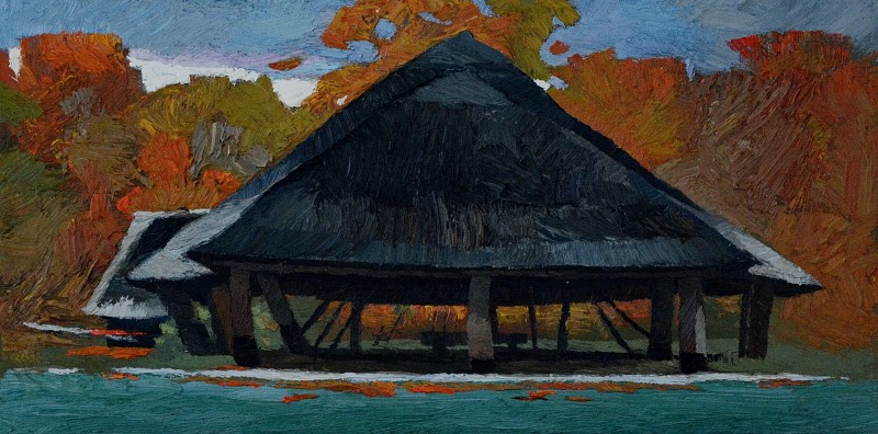 "Motiv. Sibiu" by Anatol Ghimpu, 2014, 300x600mm, ulei pe pânză