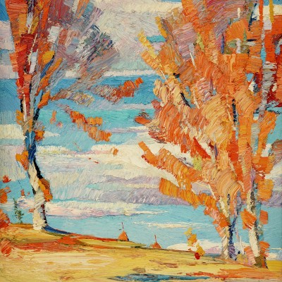 "Пейзаж" by Анатол Гимпу, 2000, 680x620mm, масло / холст