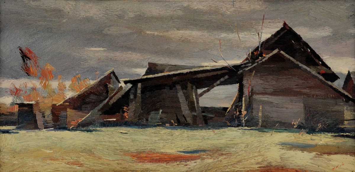 "Этюд. Марамуреш" by Анатол Гимпу, 2000, 420x840mm, масло / холст