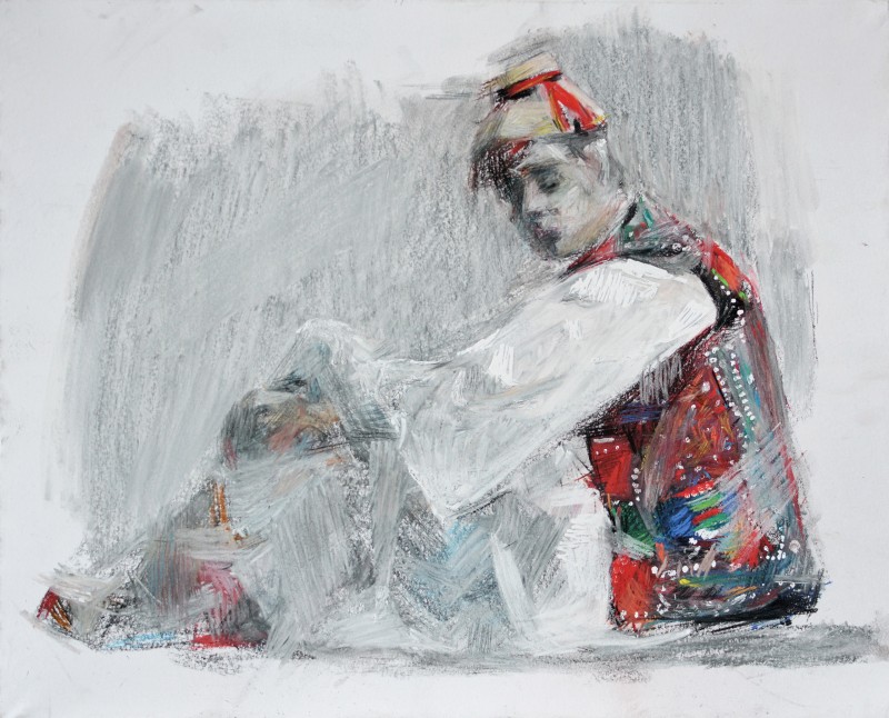 "Drawing. Figure. Long term" by Eduard Leahu, 400x500mm, pastel on paper