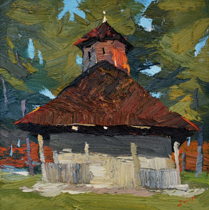 "Этюд. Копэчень" by Анатол Гимпу, 2012, 300x300mm, масло / холст