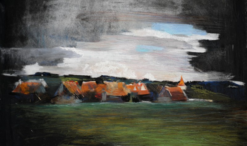 "Painting. Landscape. Pleinair. Pleinair romania" by Mihai Tomuleț, oil on canvas