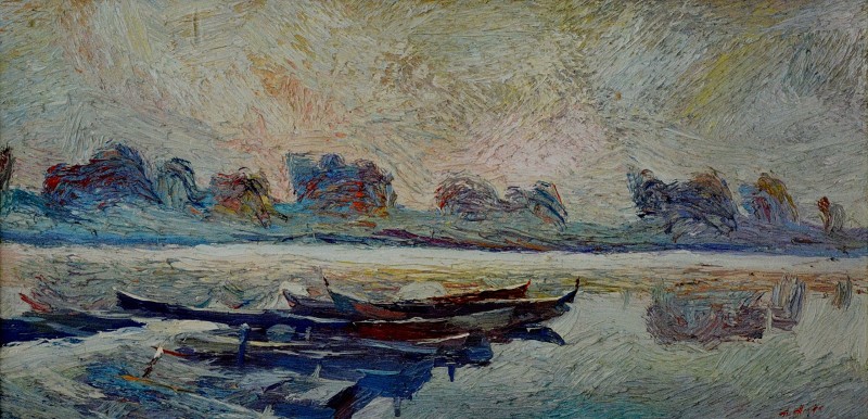 "Vaja" by Anatol Ghimpu, 1999, 330x660mm, oil on canvas