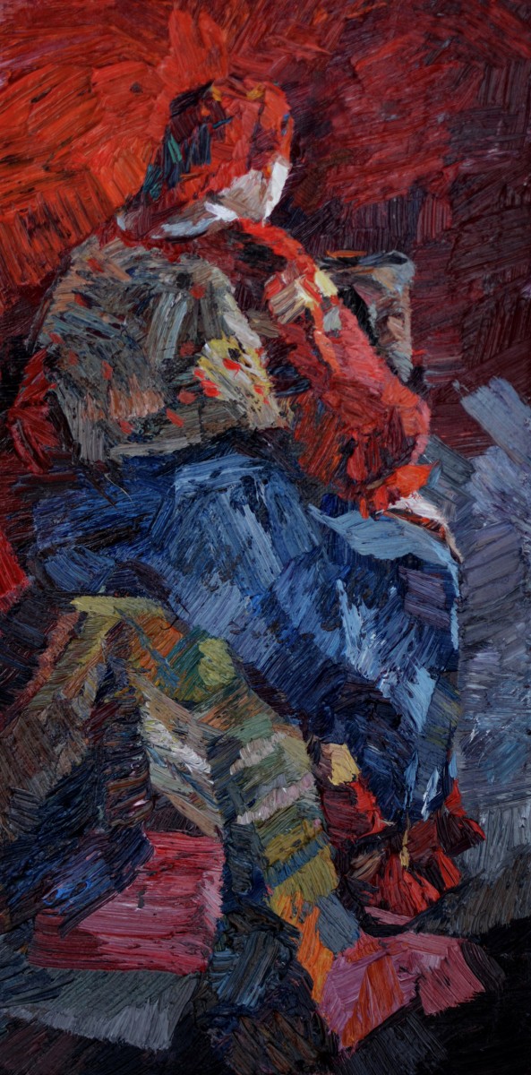 "Painting. Etude. Figure. Long term" by Dumitrița Znaida, 400x200mm, oil on canvas