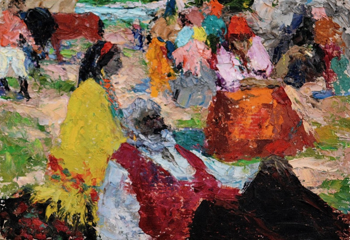 "Compoziție" by Veniamin Slobodzinschii, ulei pe pânză