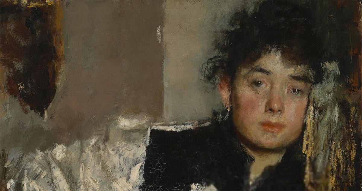 "Lost in Thought" by Antonio Mancini, 1895, 100 cm x 60 cm, oil on canvas